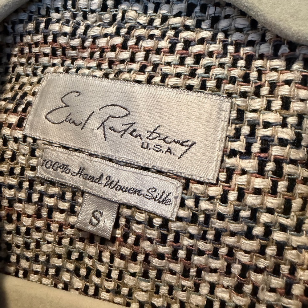 Emil Rutenburg Chic Black and White with Colorful Thread Women's Jacket - Picture 3 of 6